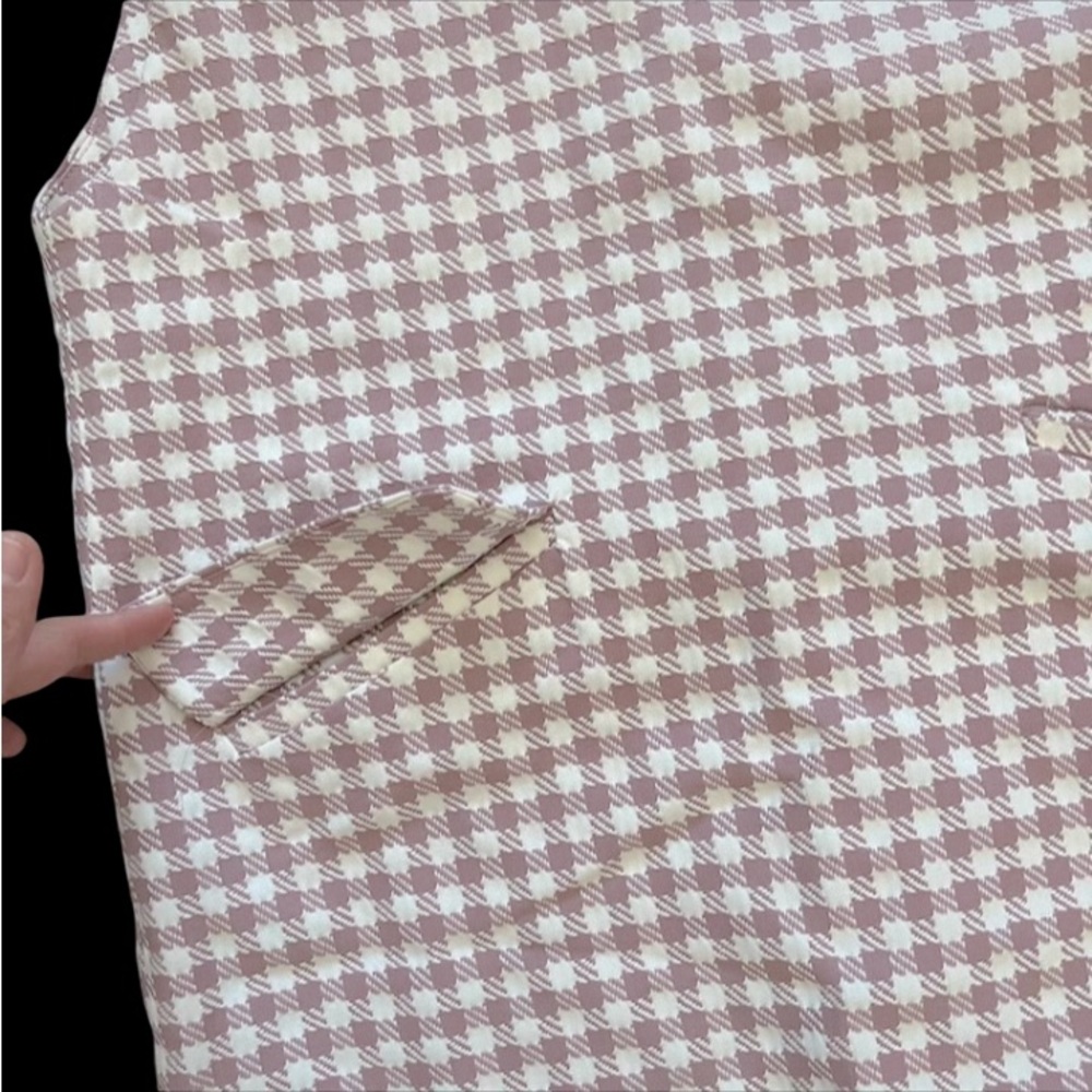NWT Couture Brooch sz med Mauve Houndstooth Print Shift Dress - Picture 5 of 6